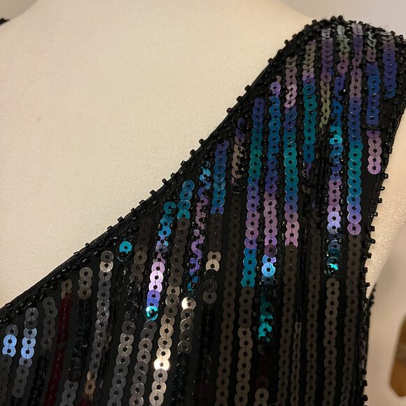 Molly Bracken Iridescent Black Sequin Party Dress – Size S - Picture 4 of 13